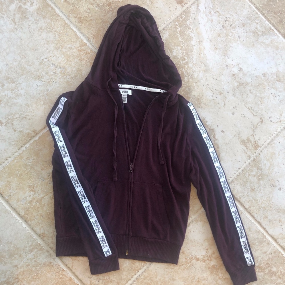 PINK Maroon Sweater Hoodie - Size XS